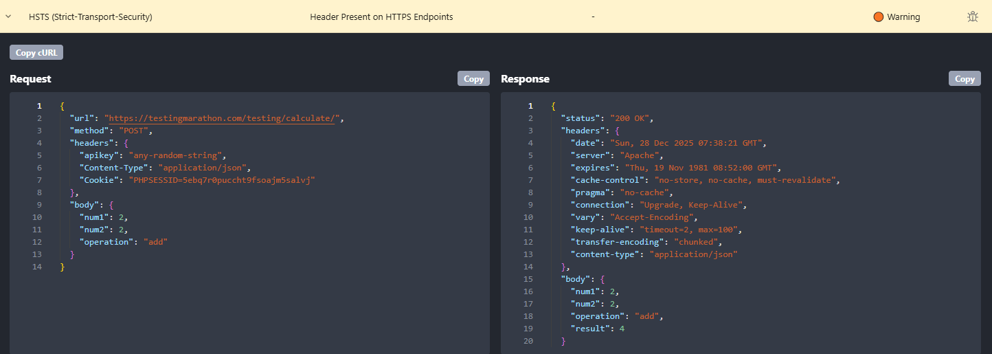 HSTS Strict-Transport-Security header check