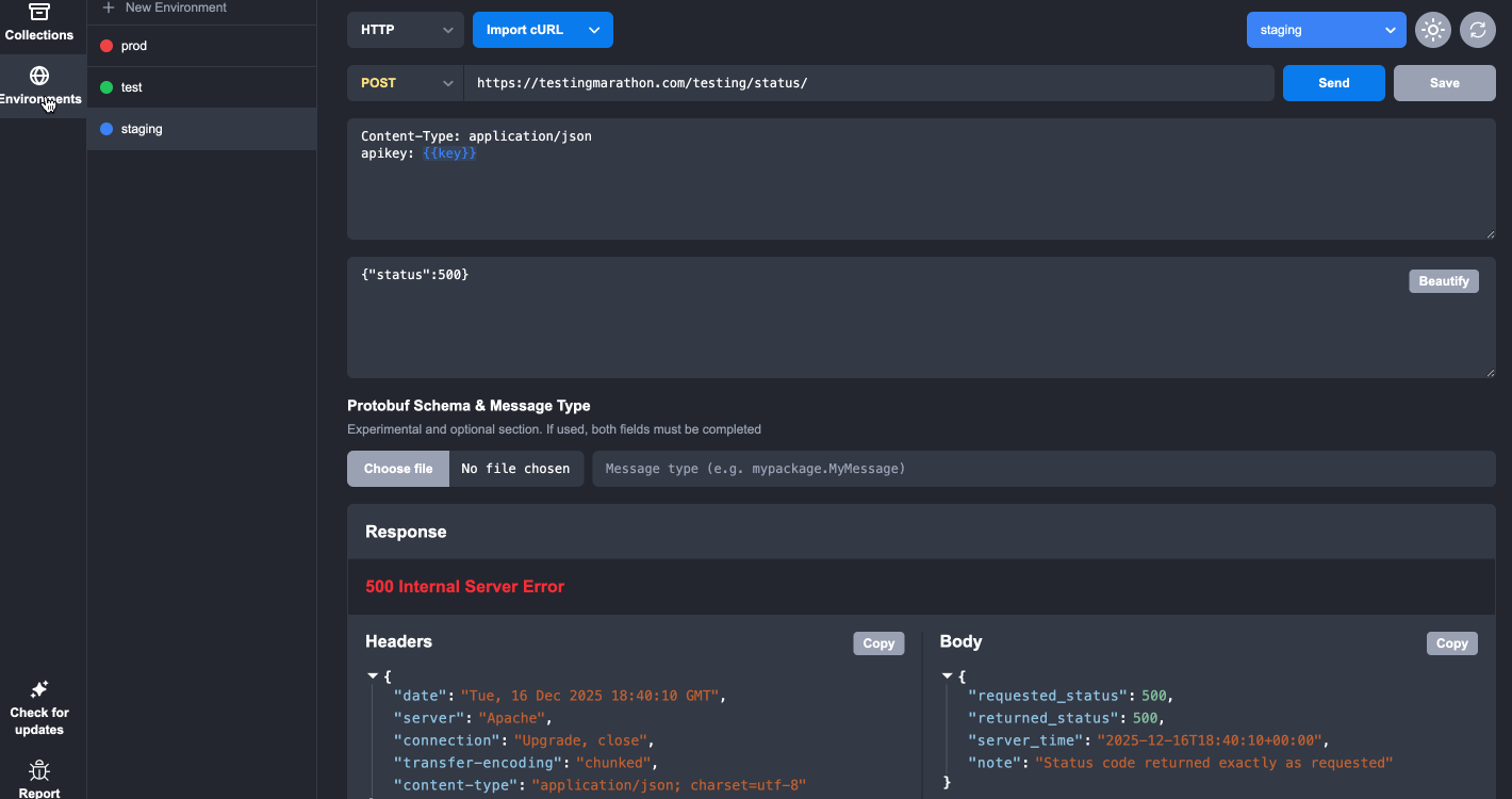 Rentgen flow: cURL in, tests out